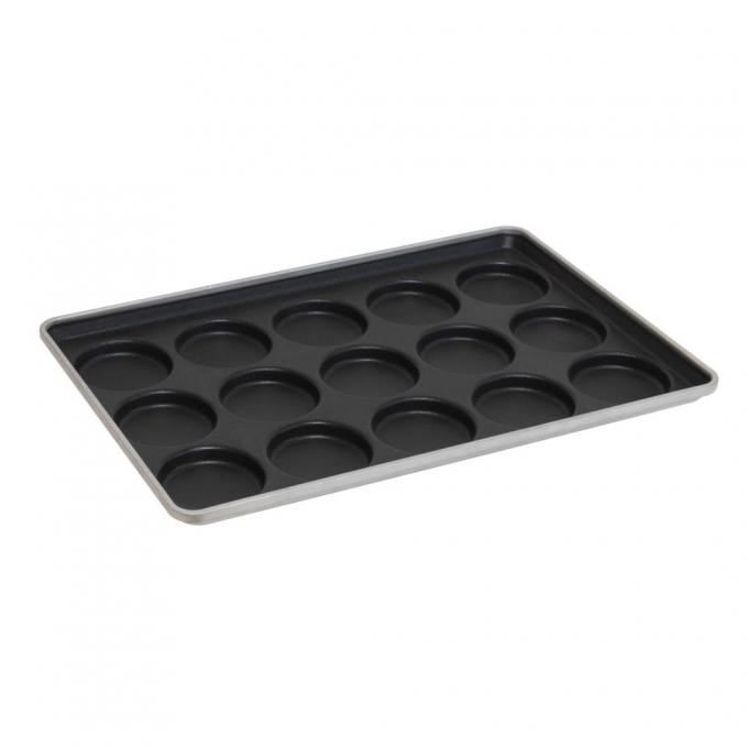 Rk Bakeware China-41005 esmaltó el molde aluminizado del acero 12 5,09 onzas. Bollo de hamburguesa/top del mollete/cacerola individuales de la galleta