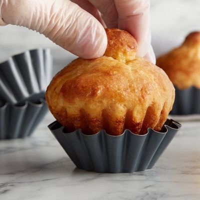 Molde de aluminio antiadherente de Mini Fluted Brioche Cake Pan del molde de la magdalena del NSF Telfon del servicio de alimentación