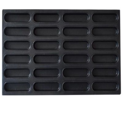 bollo antiadherente del perrito caliente de 1.5m m que cuece a Tray Black Aluminum Bun Pan