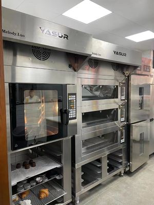 Pan del cruasán de Oven Rotary Oven Five Trays los 40X60cm de la convección de la panadería del vapor y horno daneses 9.5Kw de los pasteles