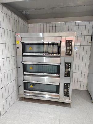 6 cubierta modular Oven With Steam Stone del gas de la panadería de la bandeja 40x60