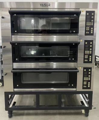 gas asiático Oven For Bread de la cubierta de la bandeja 3 del horno 9 de la cubierta de la panadería 40x60