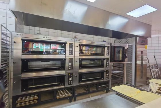gas asiático Oven For Bread de la cubierta de la bandeja 3 del horno 9 de la cubierta de la panadería 40x60