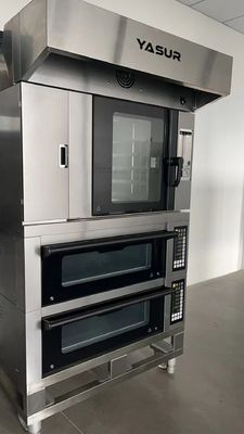 Bandejas convencionales de Oven Five los E.E.U.U. del gas del aire caliente de Yasur 18&quot;” pan del cruasán X26 y horno daneses 9.5Kw de los pasteles, con vapor