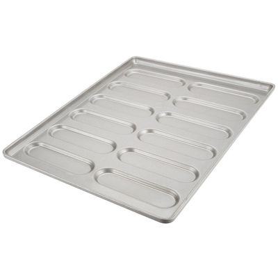 41055 esmaltó el bollo redondeado de acero aluminizado Pan Tray del hoagy del final