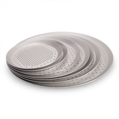 Tray Round Hard Anodised que cocía de aluminio perforado 16 pulgadas perforó la bandeja de la pizza