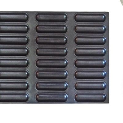 bollo antiadherente del perrito caliente de 1.5m m que cuece a Tray Black Aluminum Bun Pan